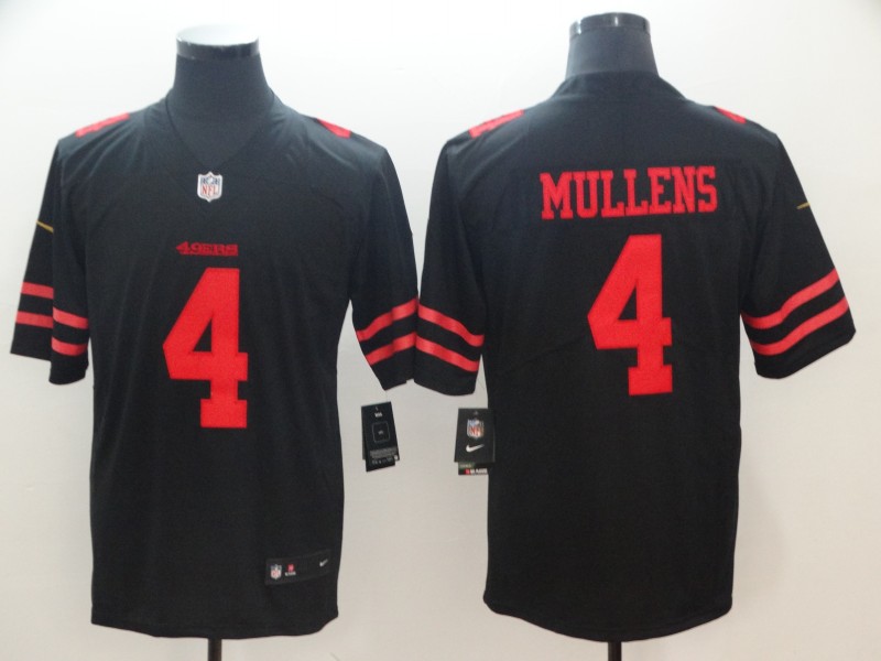 Men's San Francisco 49ers Nick Mullens #4 Black Jersey